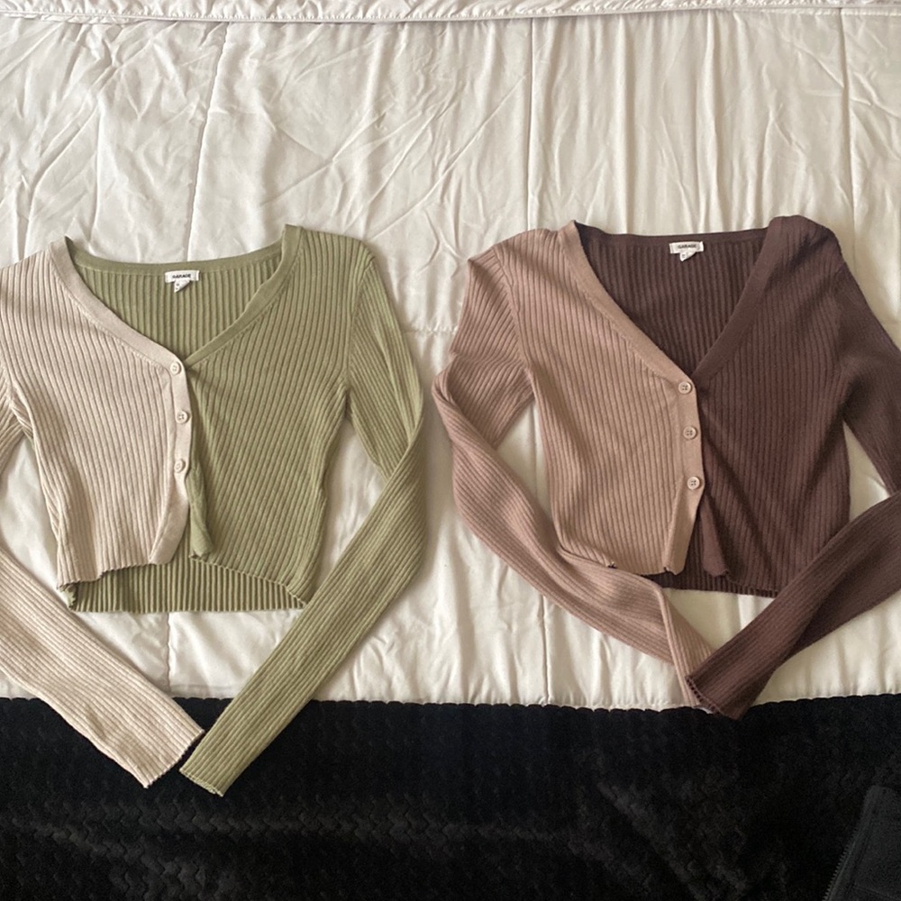 Garage Fly Away Long Sleeve Crop Tops Colorblock